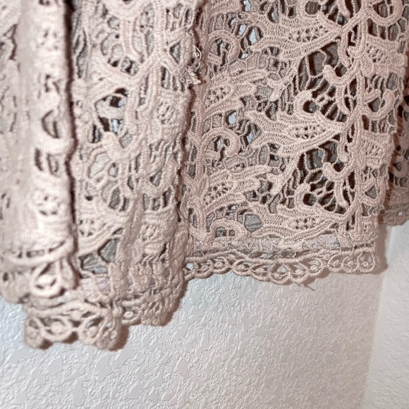 JOIE Antonia Lace & Leather Cotton Blouse Ecru SZ: Large - Picture 8 of 11